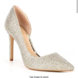 Elegant Gold Rhinestone Stiletto Pumps